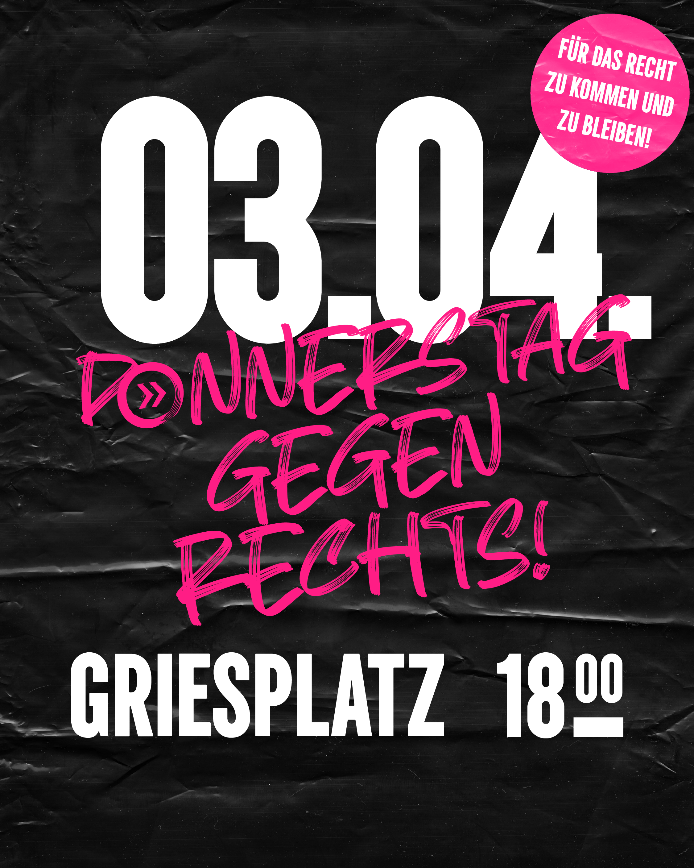 Donnerstagsdemo – Für das Recht zu Kommen und zu Bleiben
