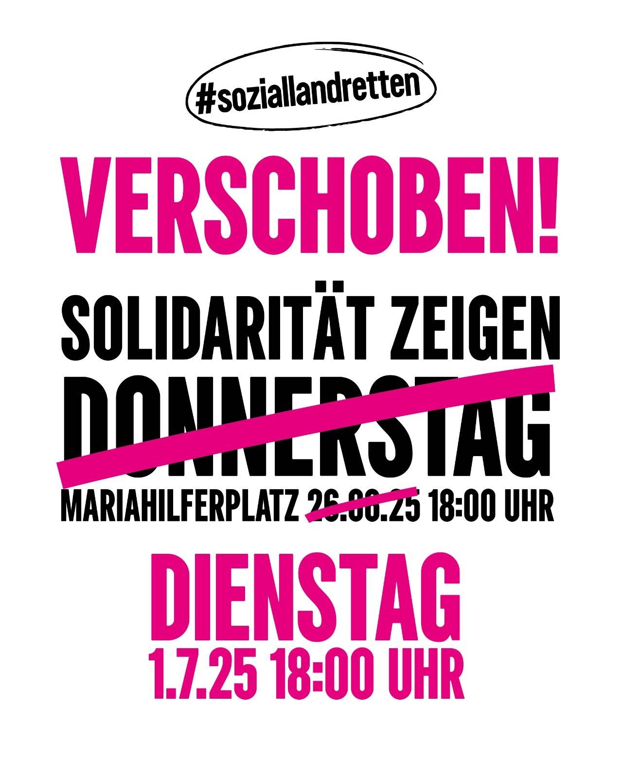 Sozialland retten! Solidaritätszug – VERSCHOBEN AUF 01.07.